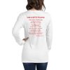 Women’s Lords Prayer Christian Long-Sleeve T-Shirt Red Logo Back